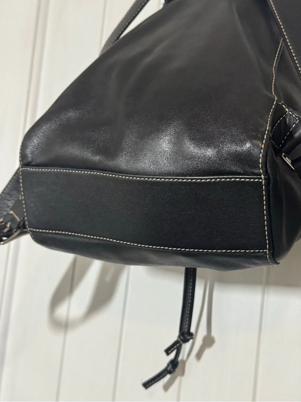 Coach 9569 Legacy Black Leather Drawstring Mini Backpack